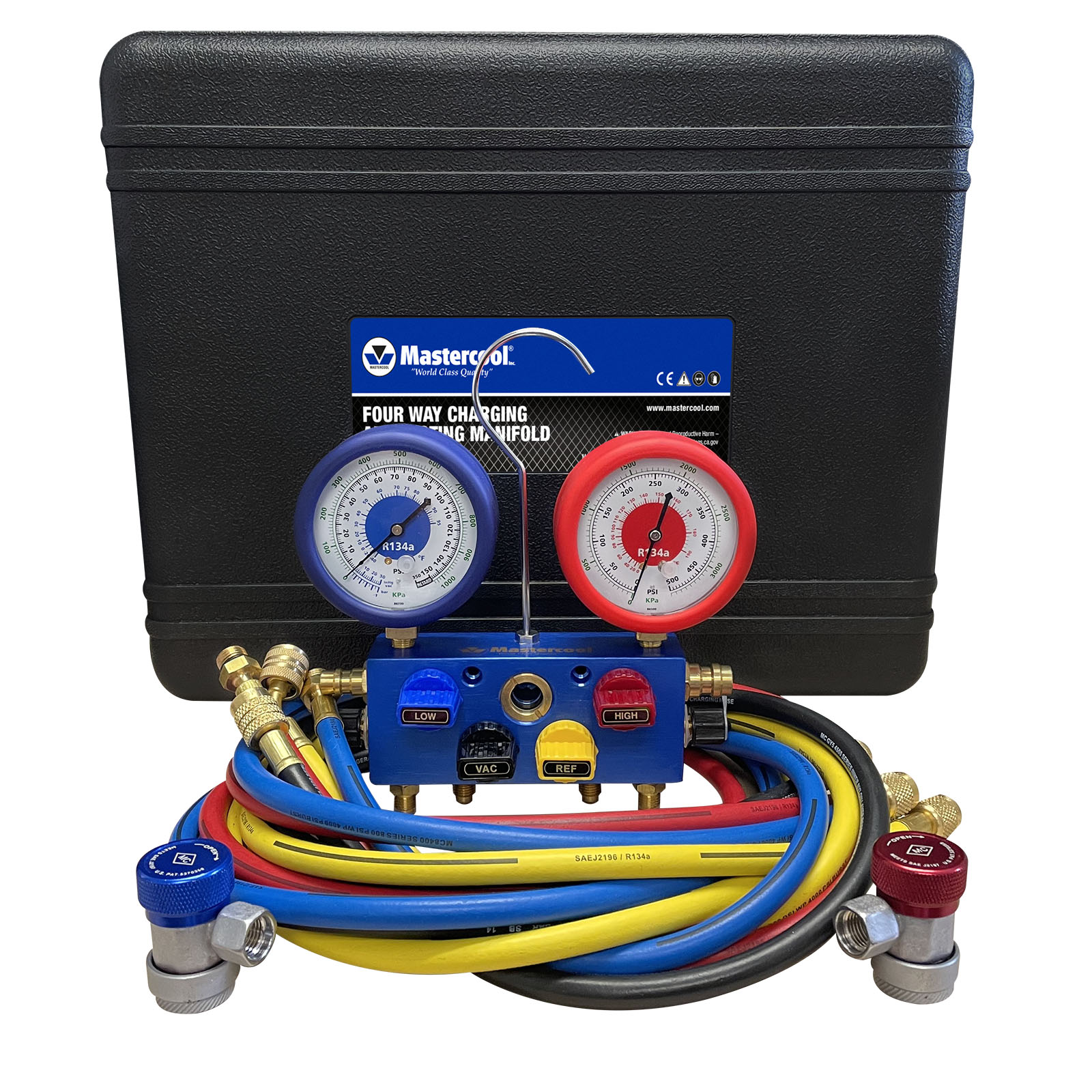 MASTERCOOL A/C Charging Manifold with Gauges and Hoses For R-134a R-22 R-12 