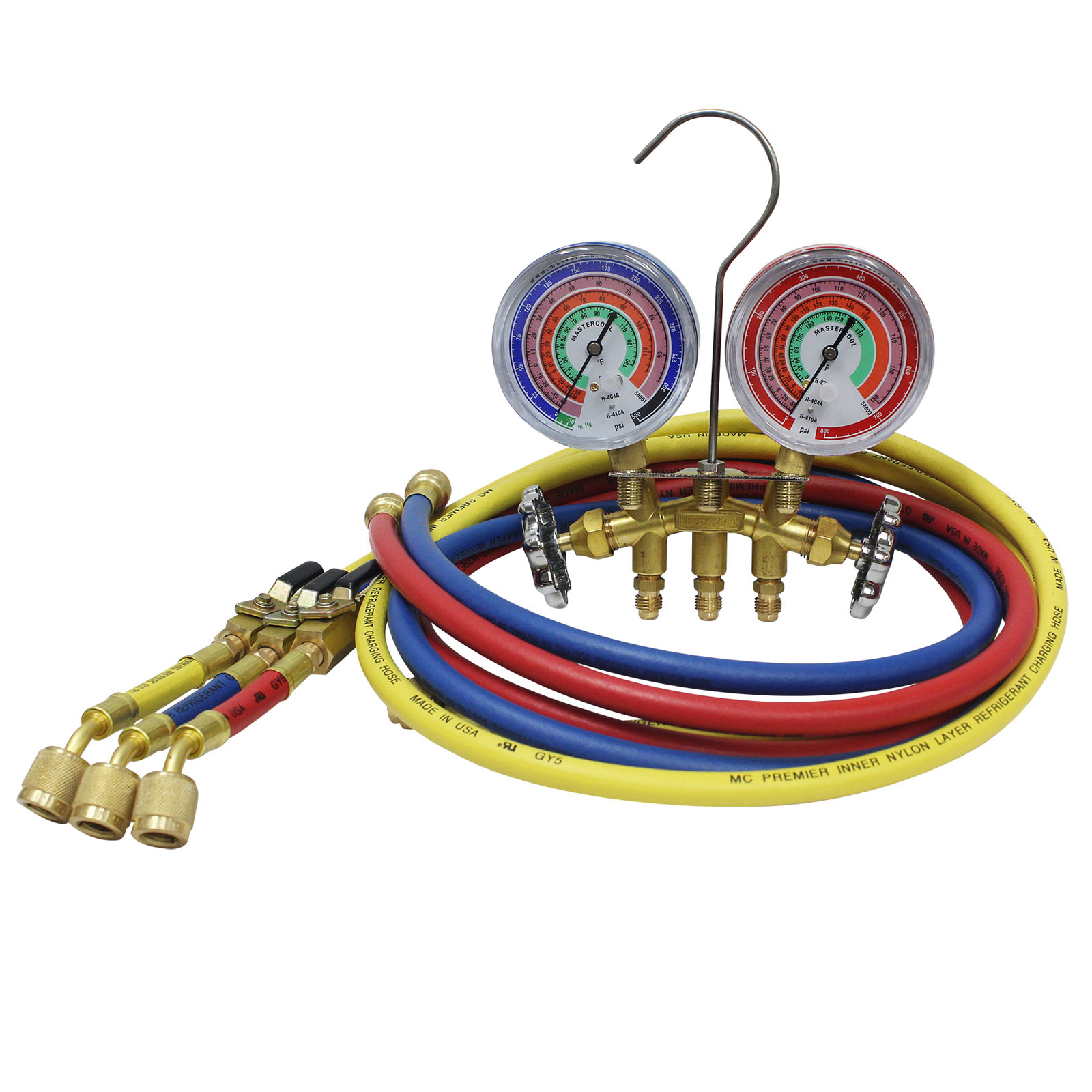 R22 Details about   Mastercool 59161 Brass R410A R404A 2-Way Manifold Gauge Set with 3-1/8 and 