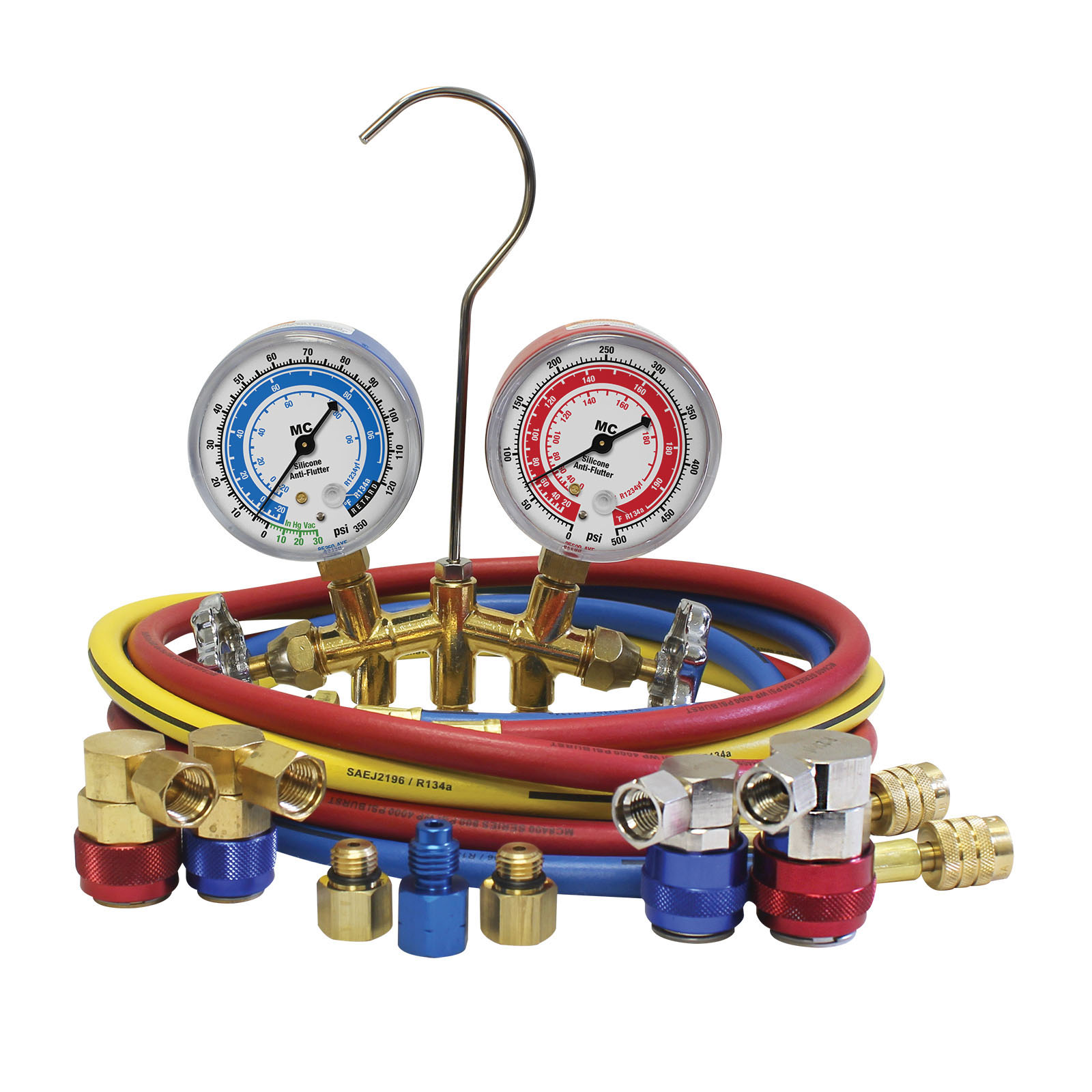 Mastercool 66661 Brass Manifold for R134a With 60" Hoses for sale online 