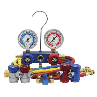 R1234YF HVAC Air Conditioning Aluminum Manifold Gauge W/72" Color Hoses A/C US 