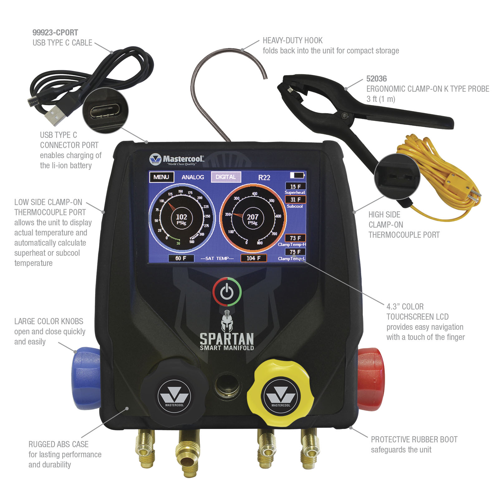 Medidor de prueba de presión de nitrógeno, manómetros para aire  acondicionado, para R134a, R22, R407C, R410A, para aire acondicionado,  refrigerante